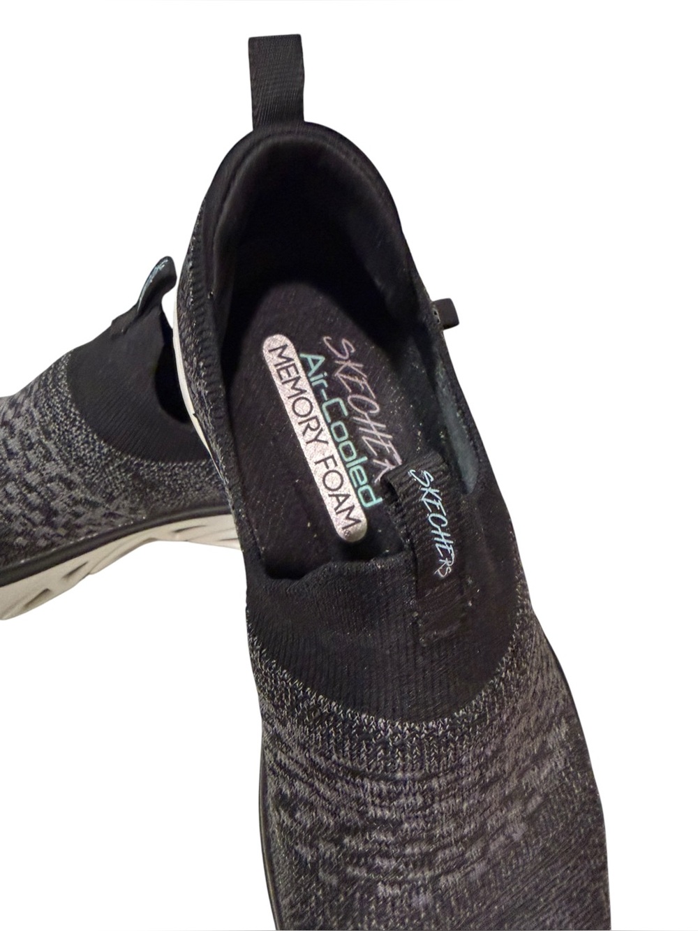 Sketchers Women’s Knit Sneakers - Black and White - Picture 4 of 8